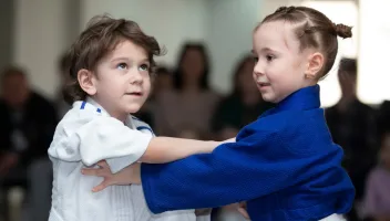 Judo kids. Little judoka girls compete. Judo kids. Little judoka girls compete.